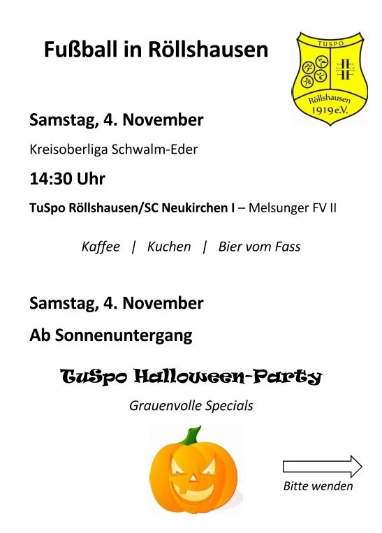 Samstag, 4. November - Fußball in Röllshausen