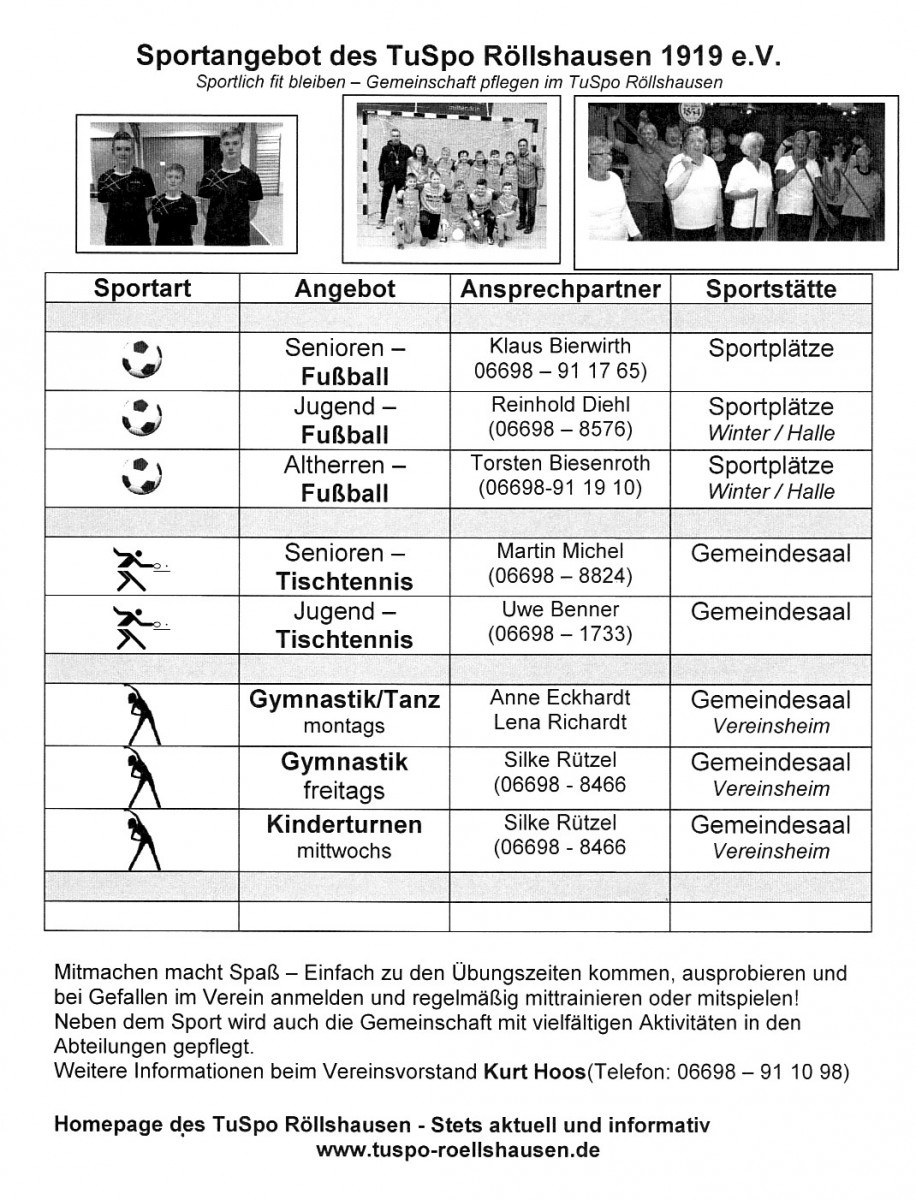 Sportlich fit bleiben - Gemeinschaft pflegen im TuSpo