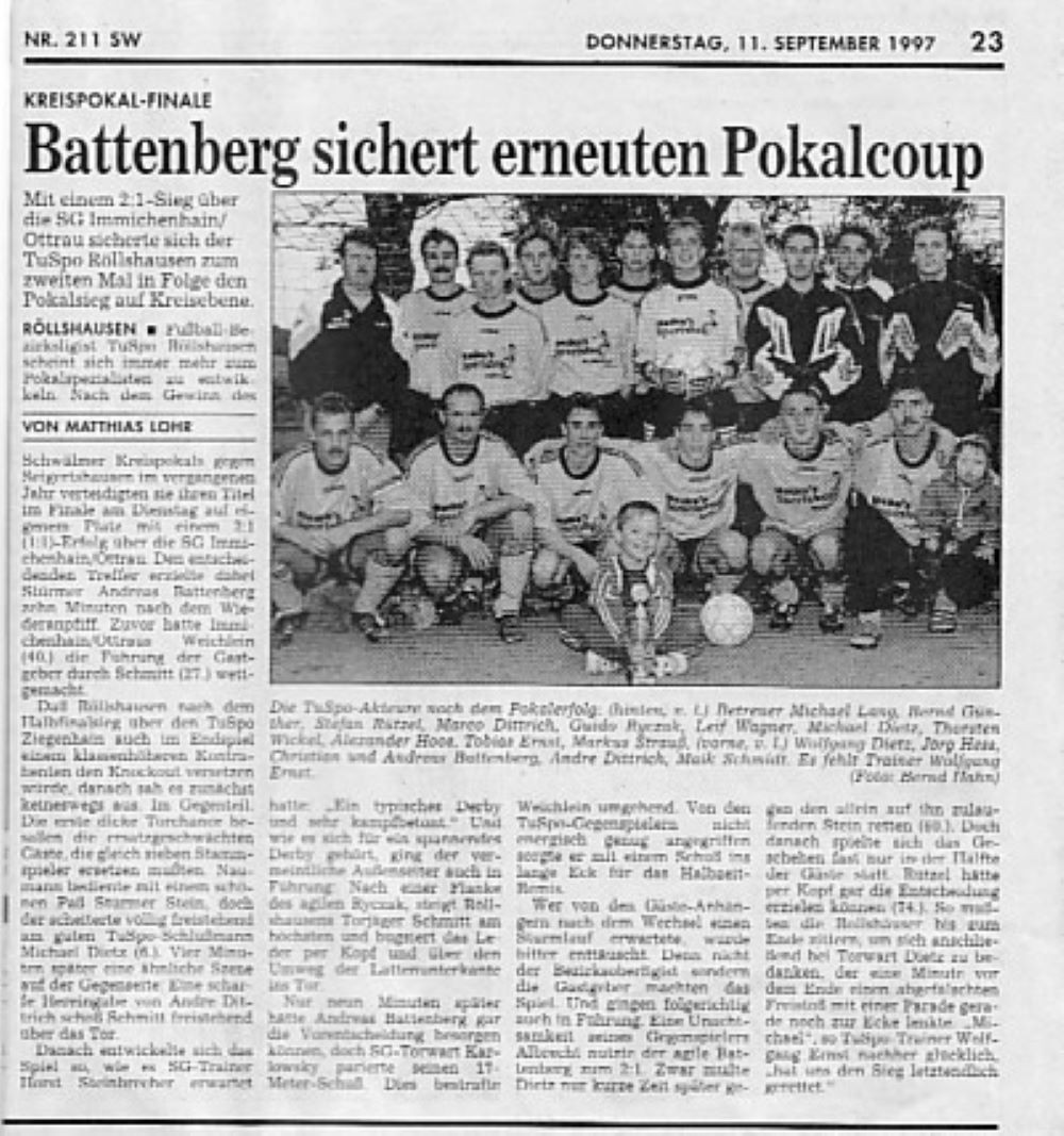 100 Jahre TuSpo Röllshausen - Rückblick