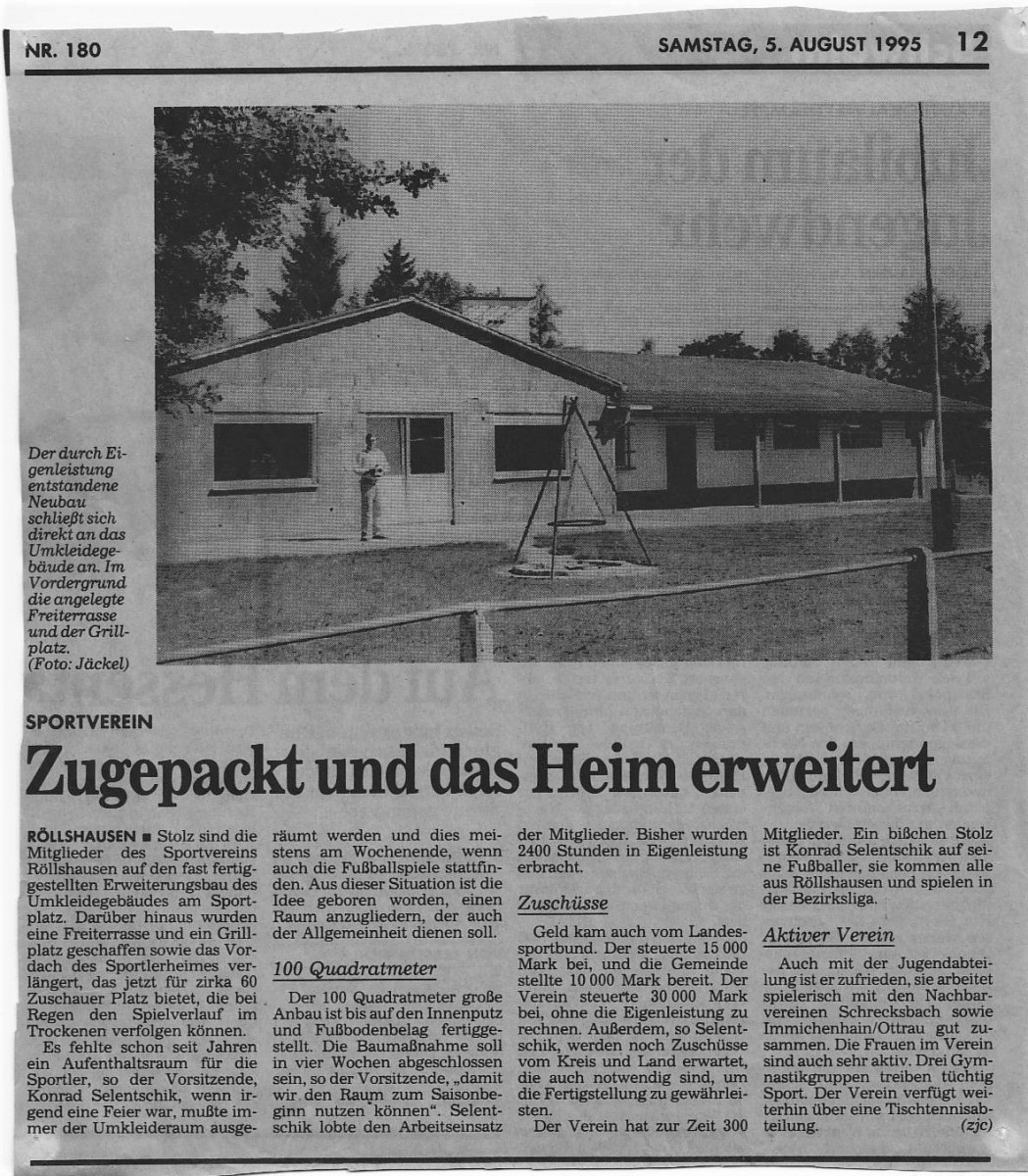 TuSpo Vereinsheim 25 Jahre in Betrieb