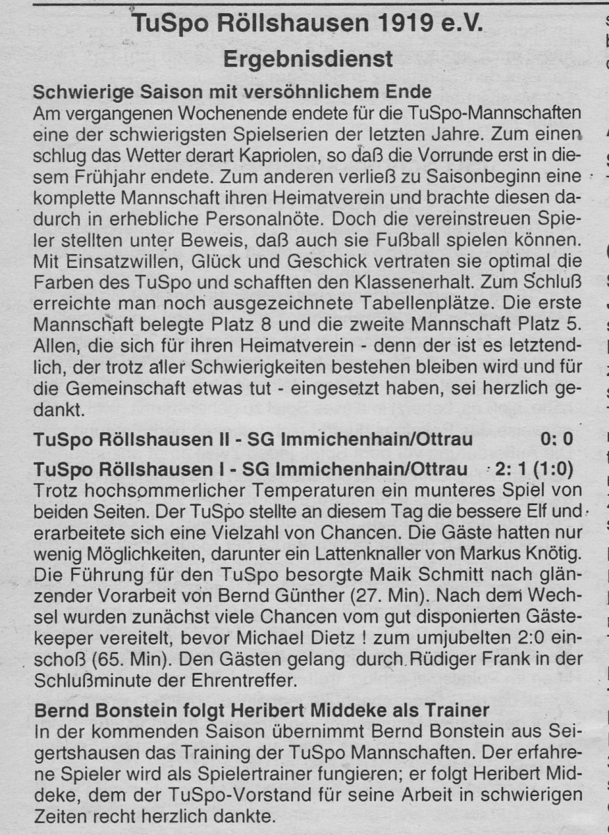 1998-1999: Klassenerhalt geschafft