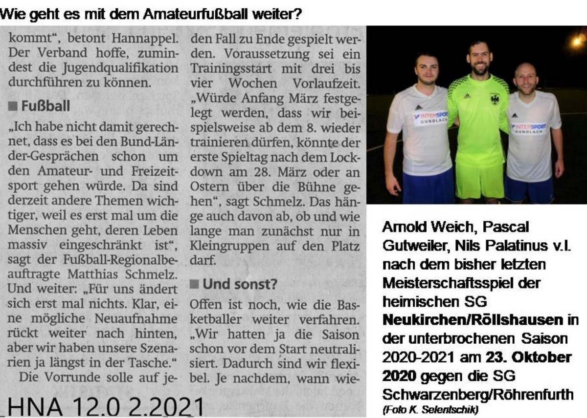 Wann kann der Ball bei den Amateurfußballern wieder rollen?